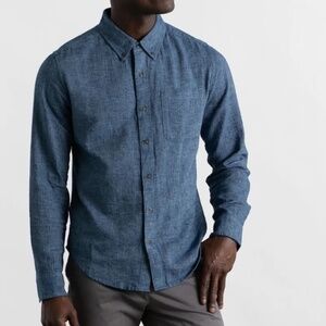 Bridge & Burn Sutton slim shirt in indigo herringbone — NWT
